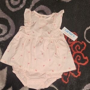 Carter's Pink Onesie Dress With Little Bunnies Size 12m